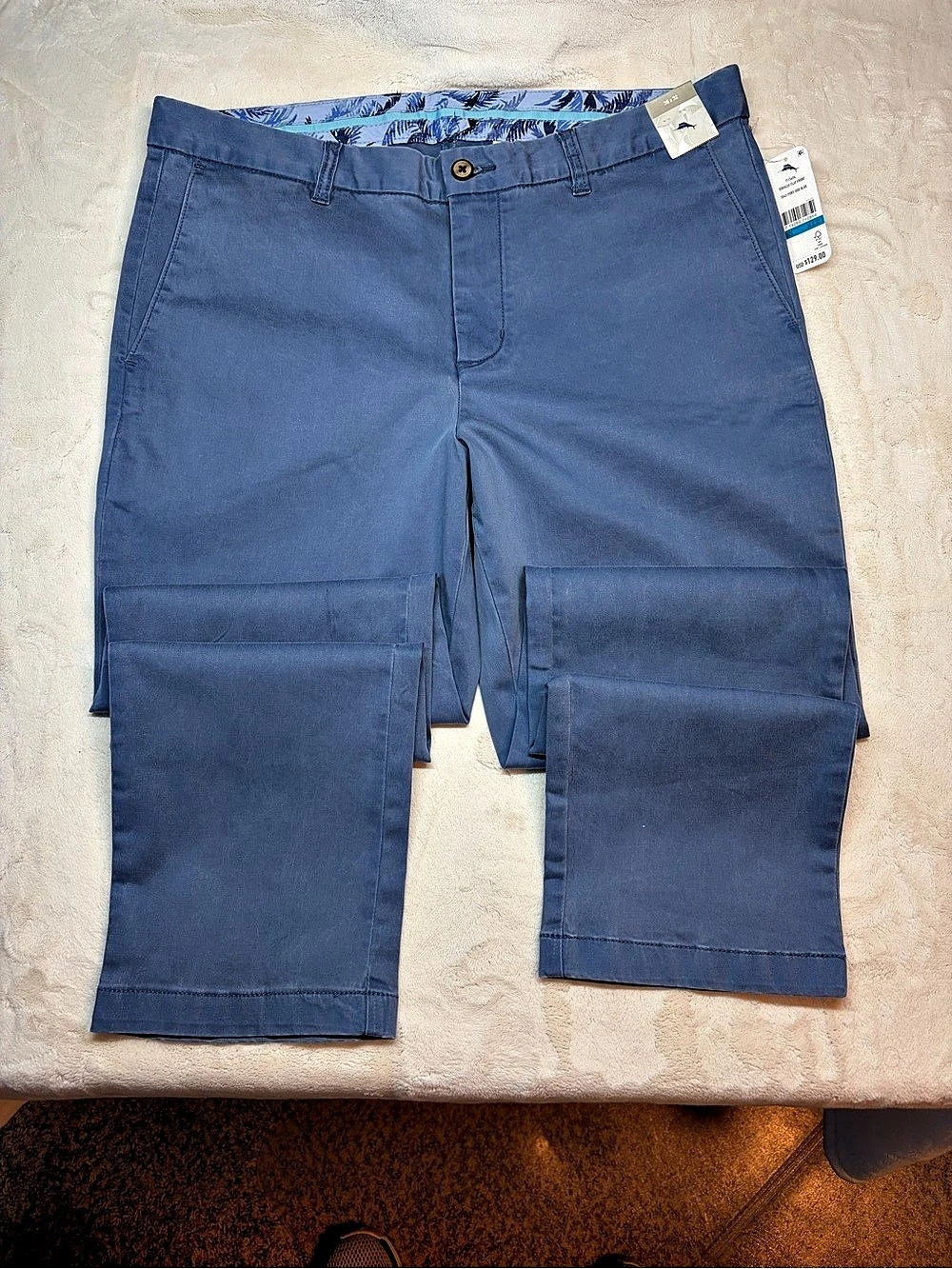 Tommy Bahama Men's Boracay Flat Front Chino Pant Port Side Blue 36X32 ($129 New)